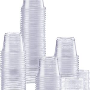 Gusto [100 Sets - 1 Oz. Plastic Disposable Portion Cups With Lids, Souffle Cups Online - Best Prices