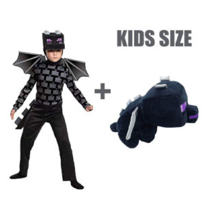 Kids Minecraft Ender Dragon Character Cosplay Party Costume & Doll