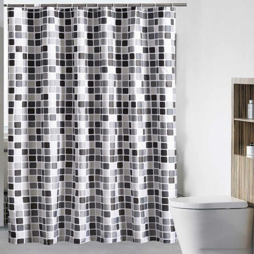 200*220cm Waterline Fabric Shower Curtain Mosaic Extra-Long Wide Drop