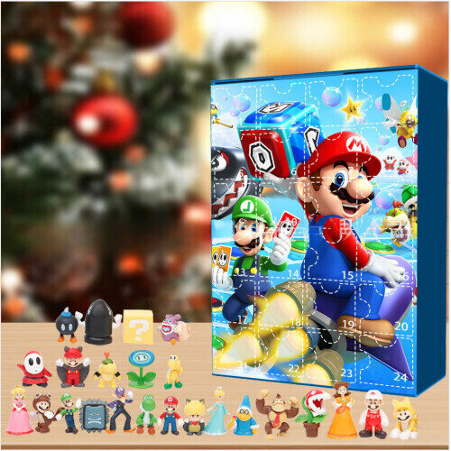 2024 Mario Advent Calendar - 24-Day Christmas Countdown Playset