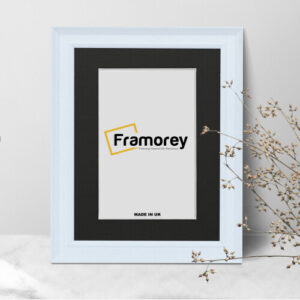 White Poster Frame for 20x10" Pic (24x14" Frame) with Black Mount