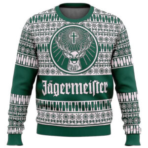 Bebetter Jagermeister Men's 3D Ugly Christmas Sweatshirt Pullover