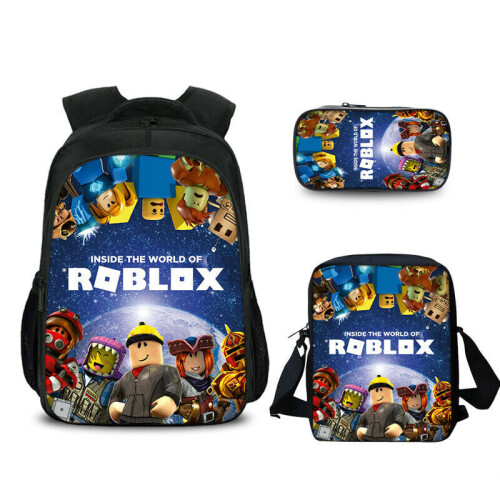 3pcs Kid Roblox Backpack Set - School Bag, Crossbody & Pencil Case
