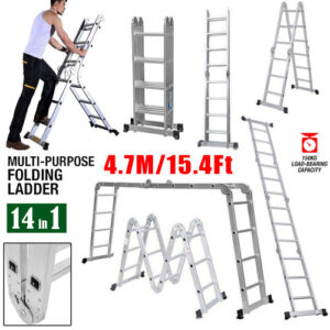 4.7M Aluminum Combination Ladder 14-in-1 Folding Heavy-Duty 16-Step