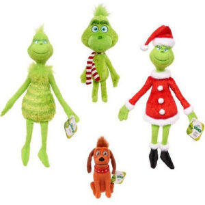 4-Pack Christmas Grinch Plush Doll - Soft Stuffed Teddy Set, Cute Gift