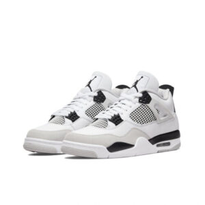 Air Jordan 4 Retro Military Black Men's White/Gray AJ4 Sneakers