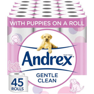 Andrex Toilet Paper - Gentle Clean Pack, 45 Toilet Papers, Ultra Soft