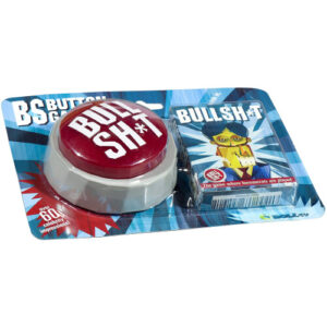 BS Button Game - Bullshit Playing Cards with 60-Sound Party Button