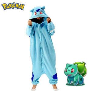 Bulbasaur Onesie XL - Pokemon Costume Pajamas Full Body Sleepwear