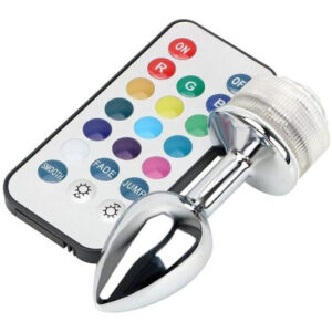 Butt Plug with Remote Control - LED Changing Lights, Multicolor