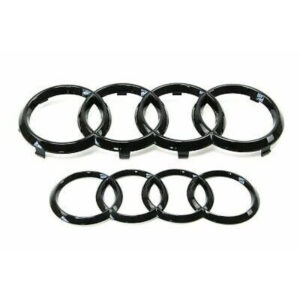 Audi A1 A3 A4 A5 S3 Sline Gloss Black Front & Rear Rings Badge Emblem