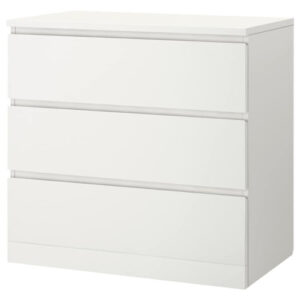 IKEA MALM 3-Drawer Chest White 80x78 cm — Bedroom Dresser Storage