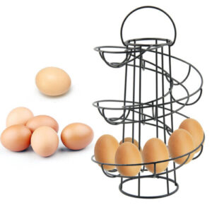 Kitchen Spiral Egg Holder Rack - Countertop Stand Holds Up to 18 Eggs