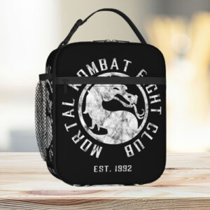 Mortal Kombat 11 Fight Club Insulated Lunch Bag Distressed White Logo
