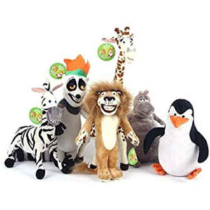 Madagascar Plush Toys - Alex, Marty, Gloria, Penguin & Julien