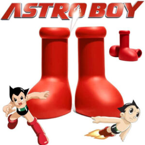Mschf Big Red Boots Astroboy Cartoon Rain Boots - Unisex Rubber Sole