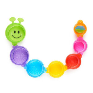 Munchkin Bath Toy Cups Caterpillar Spillers 7Pk - Stackable Water Toys