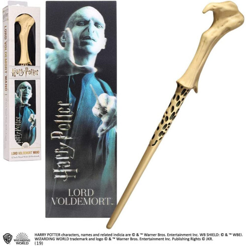 Official Noble Collection PVC Lord Voldemort Magic Wand & Bookmark Set