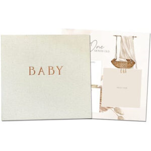 Peachly Unisex Baby Memory Book - Minimalist First-Year Keepsake