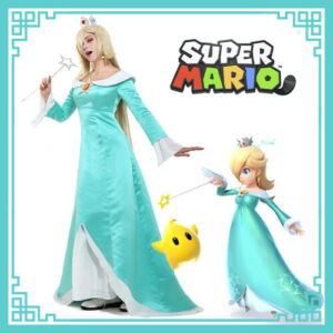 Princess Rosalina Super Mario Cosplay Costume - Blue Dress, Halloween