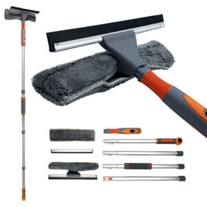 Professional Window Cleaning Kit Extendable Washing Pole & Squeegee