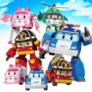 Robocar Poli Transformed Pull-Back Robot Toy Car Kids Action Figure