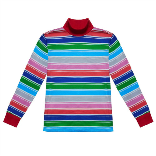 Chucky Cosplay Men Rainbow Striped T-Shirt Top - Small Horror Costume