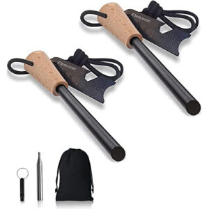 2-Pack Survival Fire Steel Kit - Mg Ferrocium Rod & Flint Striker