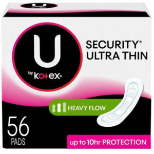 U by Kotex Security Ultra Thin Period Pads Heavy Flow Unscented 56 ct