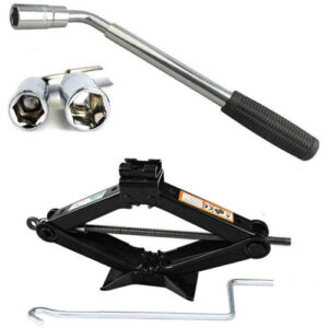 Universal 2-Ton Scissor Jack Car Lift + Extendable Lug Wrench Wheel