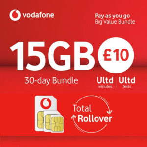 Vodafone Pay As You Go Big Value Bundle SIM Card - Prepaid No Contract