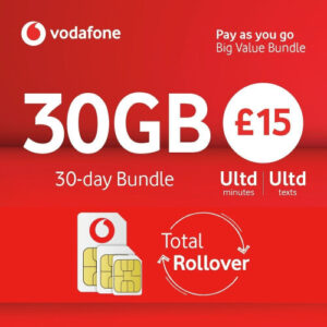 Vodafone UK Pay-As-You-Go Big Value Bundle Prepaid SIM Card - Deal