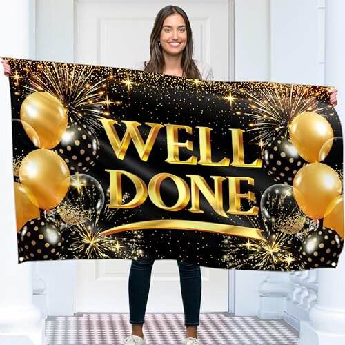 Congratulations Banner - Graduation Decorations | Well Done Banner