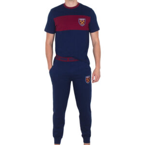 Official West Ham United Mens Premium Long Pajamas Set - Soccer Gift